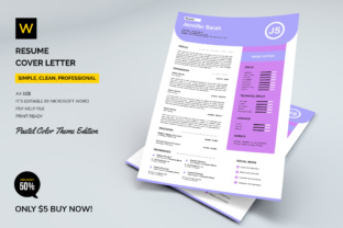 Resume Cover Letter - Pastel Colors