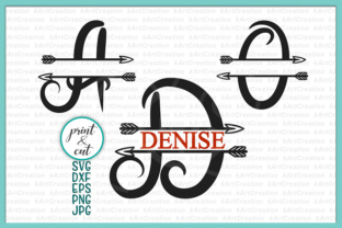 Split Monogram Font and Valli - Split Monogram Font with arrows SVG DXF PNG EPS JPG