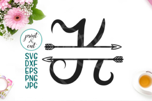 Split Monogram Font Individual Letter K